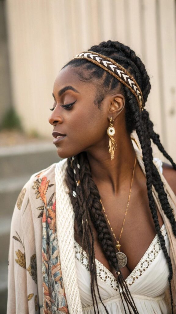Two Braids with a Fishtail Braid