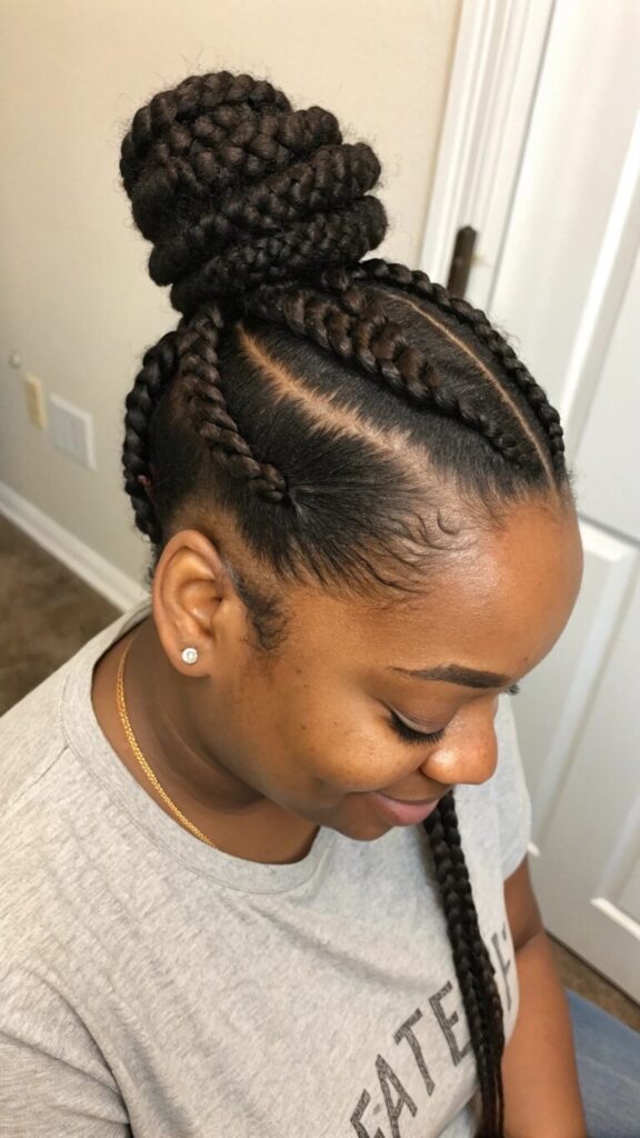 Two Braids with a Top Knot