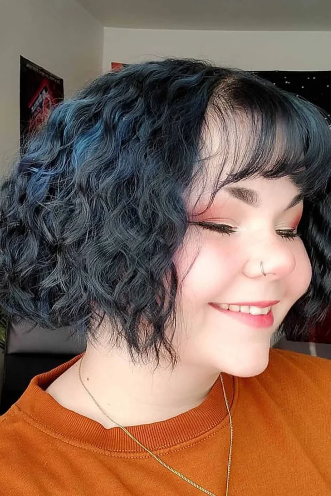 Wavy Bob with Curtain Bangs