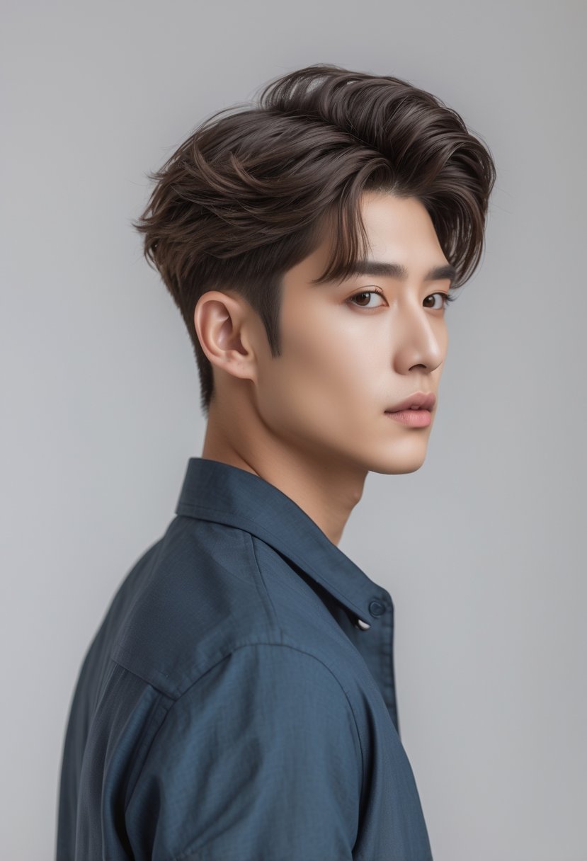 Portrait of a young Korean man with a mullet hairstyle, shown from the front and side against a plain background.