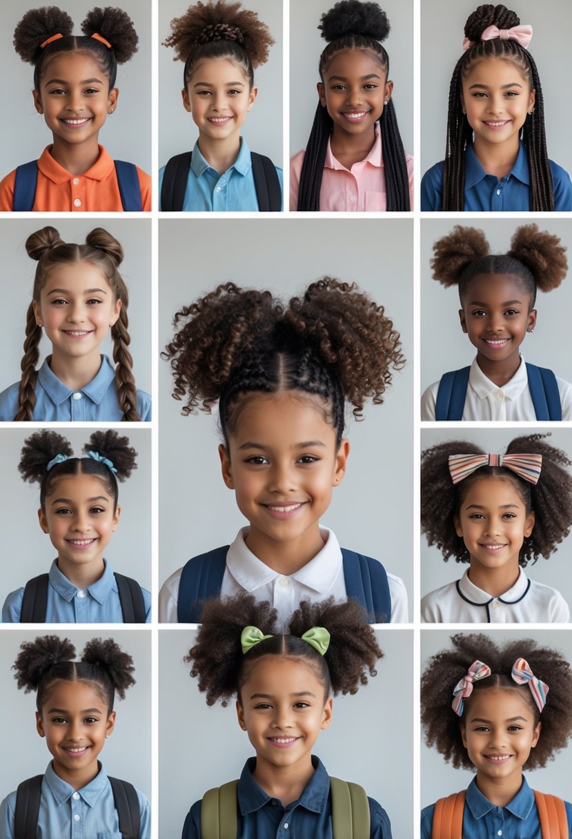 Ten children and teenagers with different hairstyles smiling and posing for a photo.